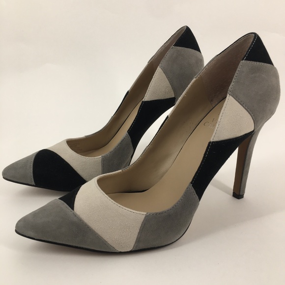 VINCE CAMUTO Gray Color Block Suede Pump Size 8 - Picture 3 of 8
